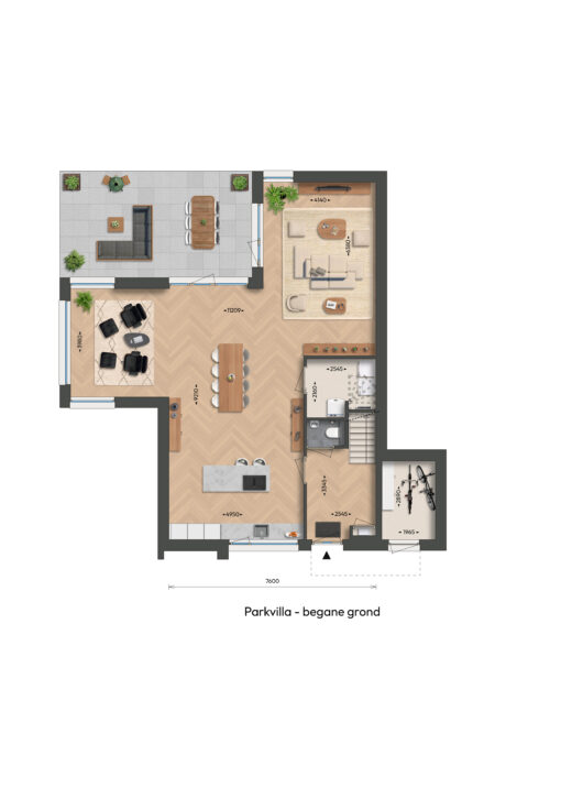 Begane grond - parkvilla Zuidzijde (bnrs 18 en 20)