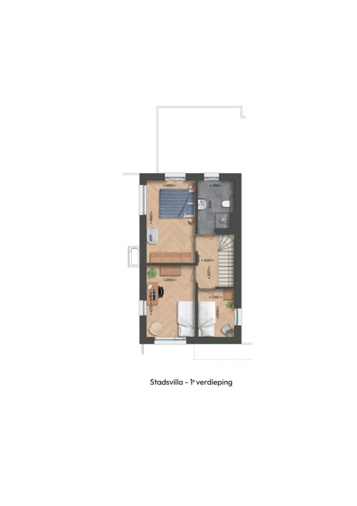 Eerste verdieping - stadsvilla (bnrs 4 t/m 16 en 22 t/m 32)